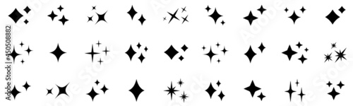 Obraz na płótnie Sparkle star icons. Shine icons. Stars sparkles vector