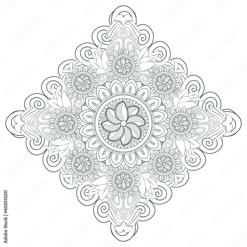 Decorative Doodle flowers in black and white for coloringbook, cover or background. Hand drawn sketch for adult anti stress coloring page vector. Decorative Doodle flowers in black and white for coloringbook, cover or background. Hand drawn sketch for adult anti stress coloring page vector.