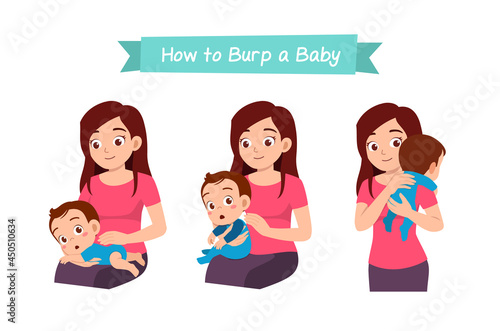 mother holding baby and waiting to burp