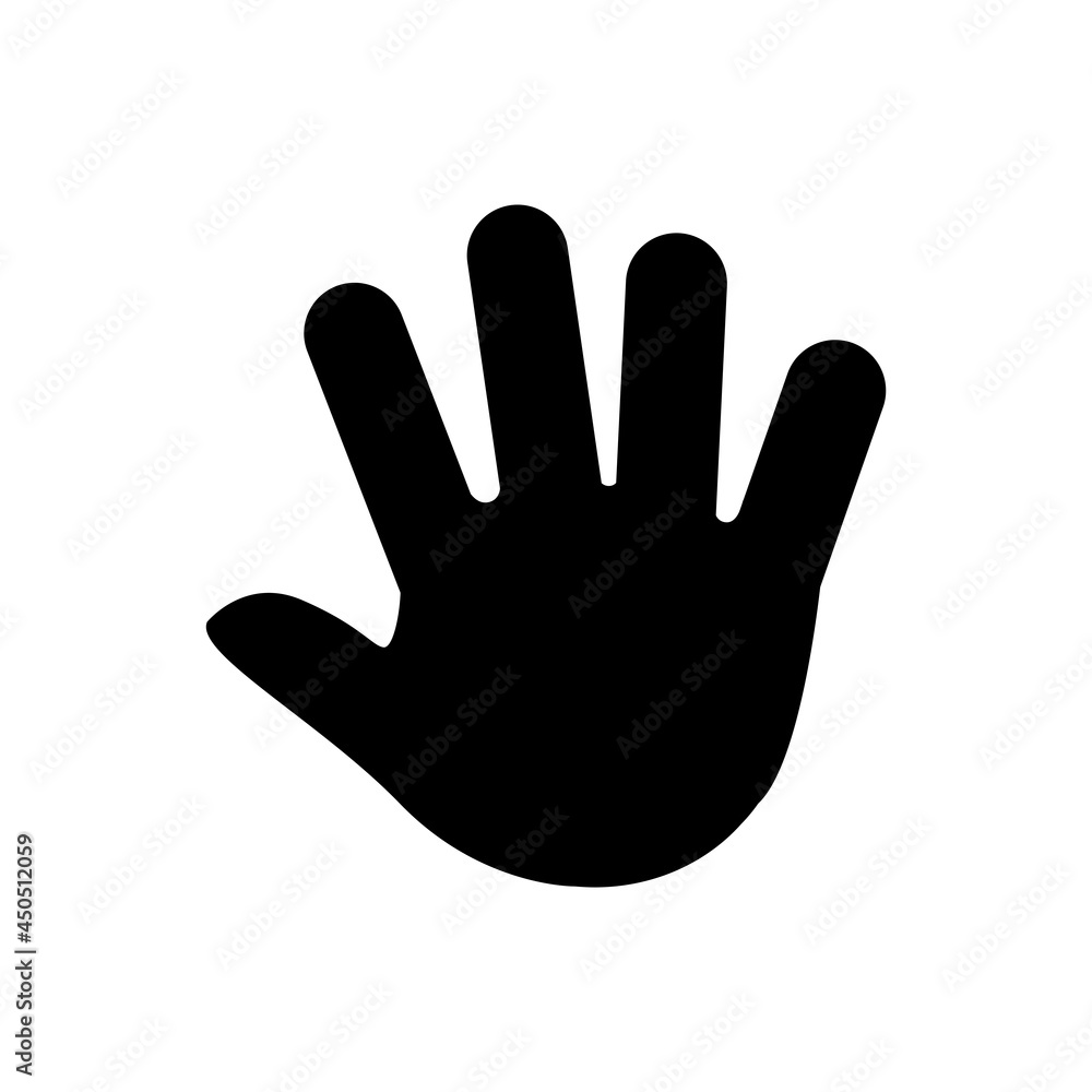 Vector icon - shape of open hand, gesturing. Vector icon - shape of open hand, gesturing.