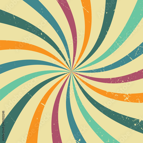 retro starburst with attritions background vector pattern with a vintage color palette © Elena