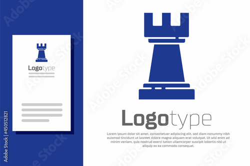 Blue Chess icon isolated on white background. Business strategy. Game, management, finance. Logo design template element. Vector