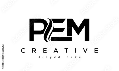 Letter PEM creative logo design vector	 photo