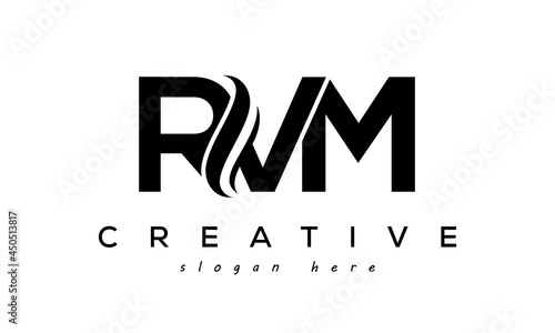 Letter RVM creative logo design vector	 photo