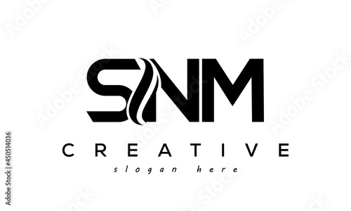 Letter SNM creative logo design vector	 photo