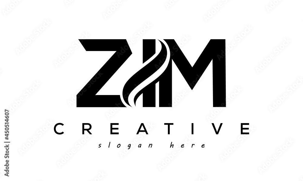 Letter ZIM creative logo design vector	 - obrazy, fototapety, plakaty 