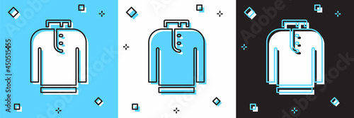 Set Shirt kurta icon isolated on blue and white, black background. Vector