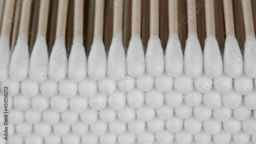cotton buds for cleaning close up. 