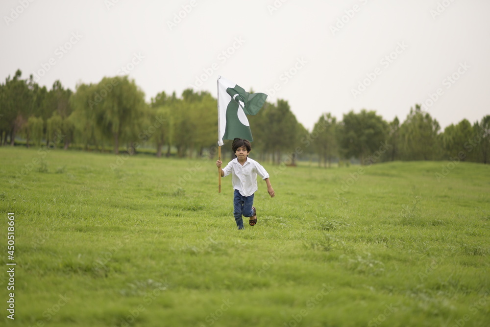 cheerful active little boy celebrating 14th of August, Pakistan Independence day with waving Pakistani flag. F-9 Park Islamabad, Pakistan. cheerful active little boy celebrating 14th of August, Pakistan Independence day with waving Pakistani flag. F-9 Park Islamabad, Pakistan.