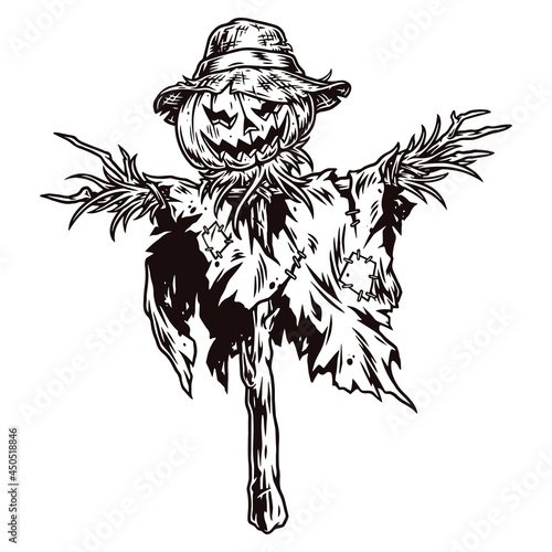 Obraz na plátně Vintage concept of Halloween scarecrow