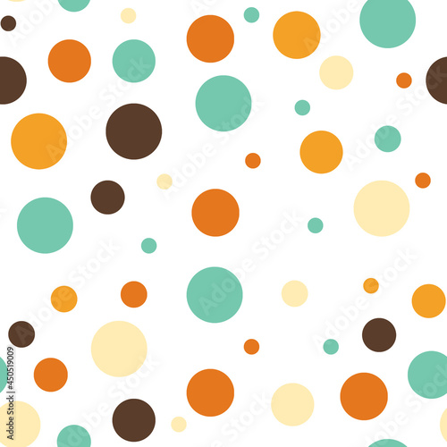 Seamless Retro Color Dots Pattern