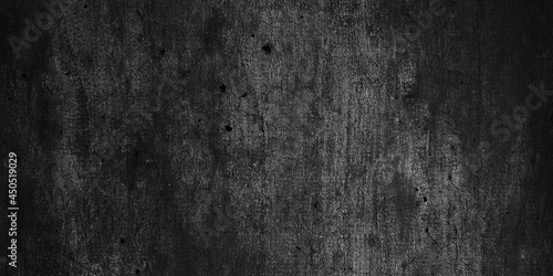 black wall texture for background, dark concrete or cement floor old black with elegant vintage distressed grunge texture and dark gray charcoal color paint photo