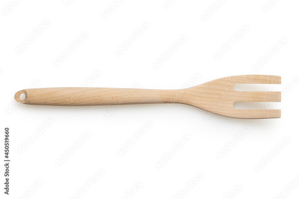 Isolated wooden fork on white background for scene generator Isolated wooden fork on white background for scene generator