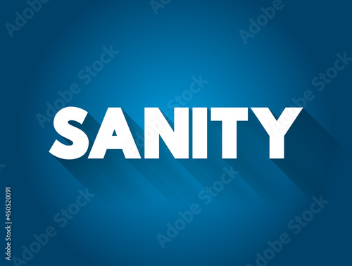 Sanity text quote, concept background