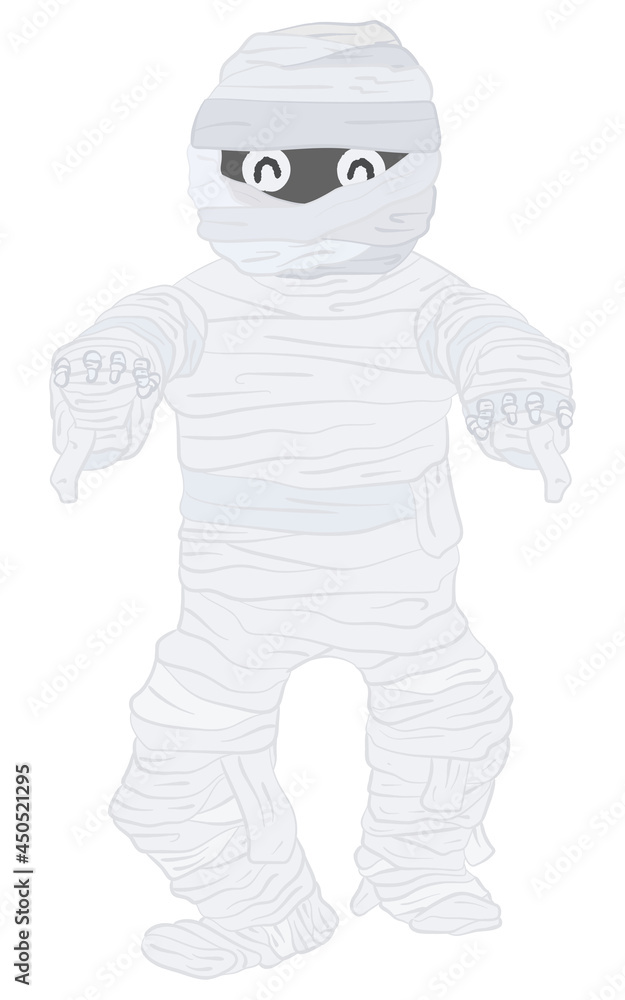 Happy Halloween illustration of a cute smiling mummy man Happy Halloween illustration of a cute smiling mummy man