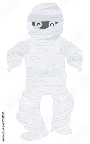 Happy Halloween illustration of a cute smiling mummy man © Cute2u