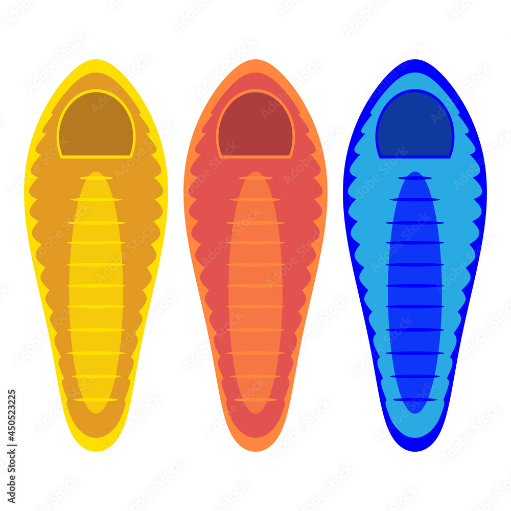 Sleeping Bag Silhouette Isolated on White Background Sleeping Bag Silhouette Isolated on White Background