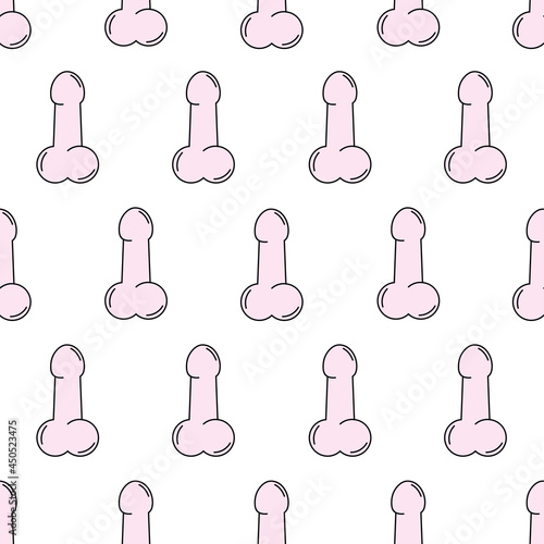 Vector seamless pattern with penis photo