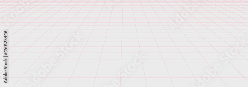 Vector perspective mesh. Detailed lines on a white background. 3d illustration.