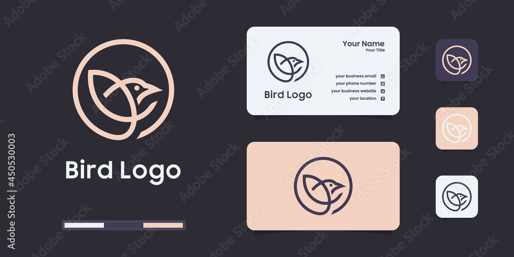 Simple wild bird line logo design templates. Simple wild bird line logo design templates.