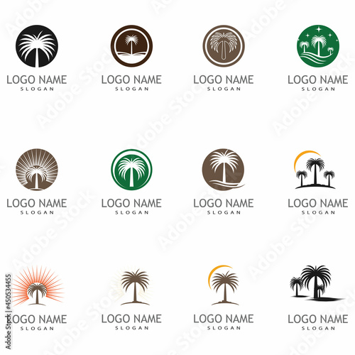Date tree icon vector illustration logo template