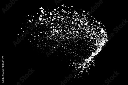 White splashes isolated on black background. Abstract vector explosion. Digitally generated image. Illustration, EPS 10.