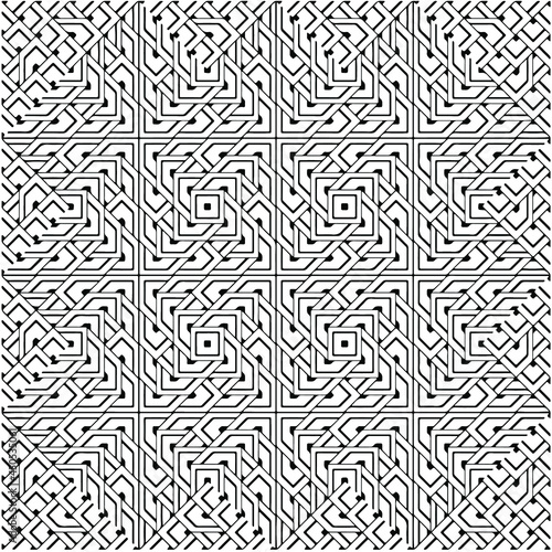 vector pattern in geometric ornamental style. Black and white pattern. © t2k4