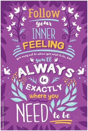 Inspirational words colorful poster vector illustration