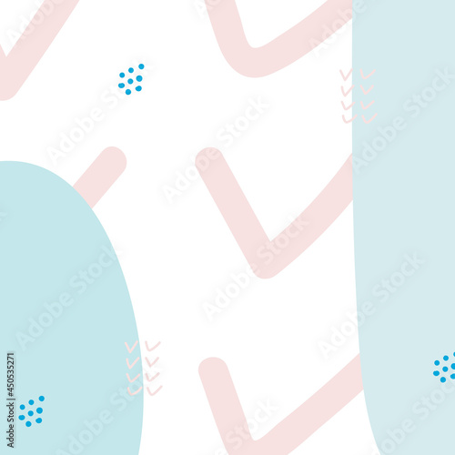 Abstract shapes backdrop. Abstract background with hand drawn shapes and doodles. Trendy abstract backdrop.