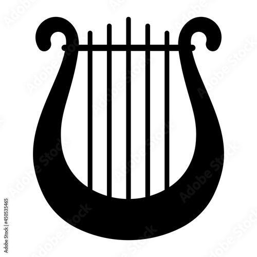 classic lyre mini harp vector icon flat illustration design isolated background