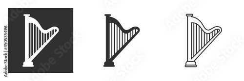 Harp glyph icon vector. Flat vector harp symbol sign from modern music collection for mobile concept and web apps design.