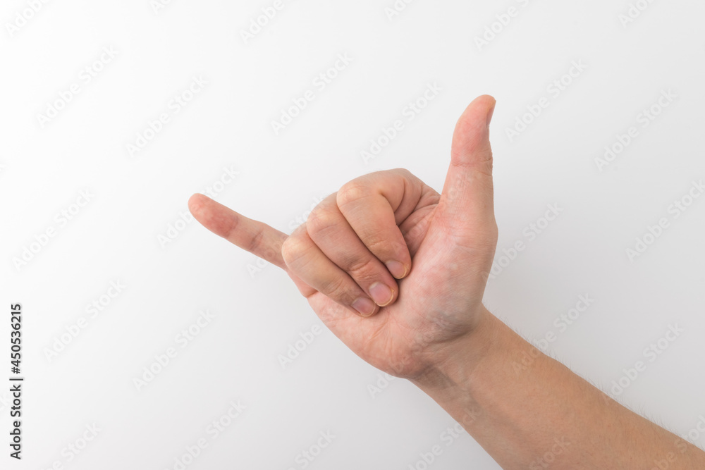 Naklejka premium human hand on a white background