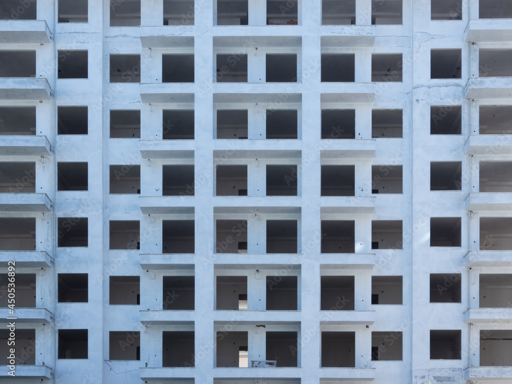 Fragment of the high-rise apartment building facade Fragment of the high-rise apartment building facade