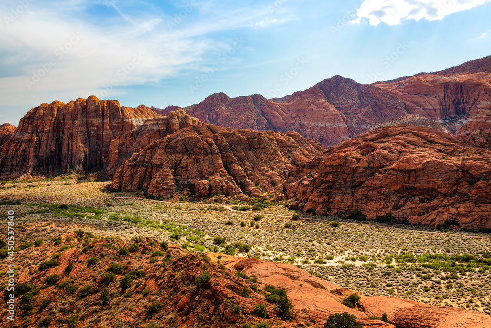 Landscape scene inside a Utah canyon.