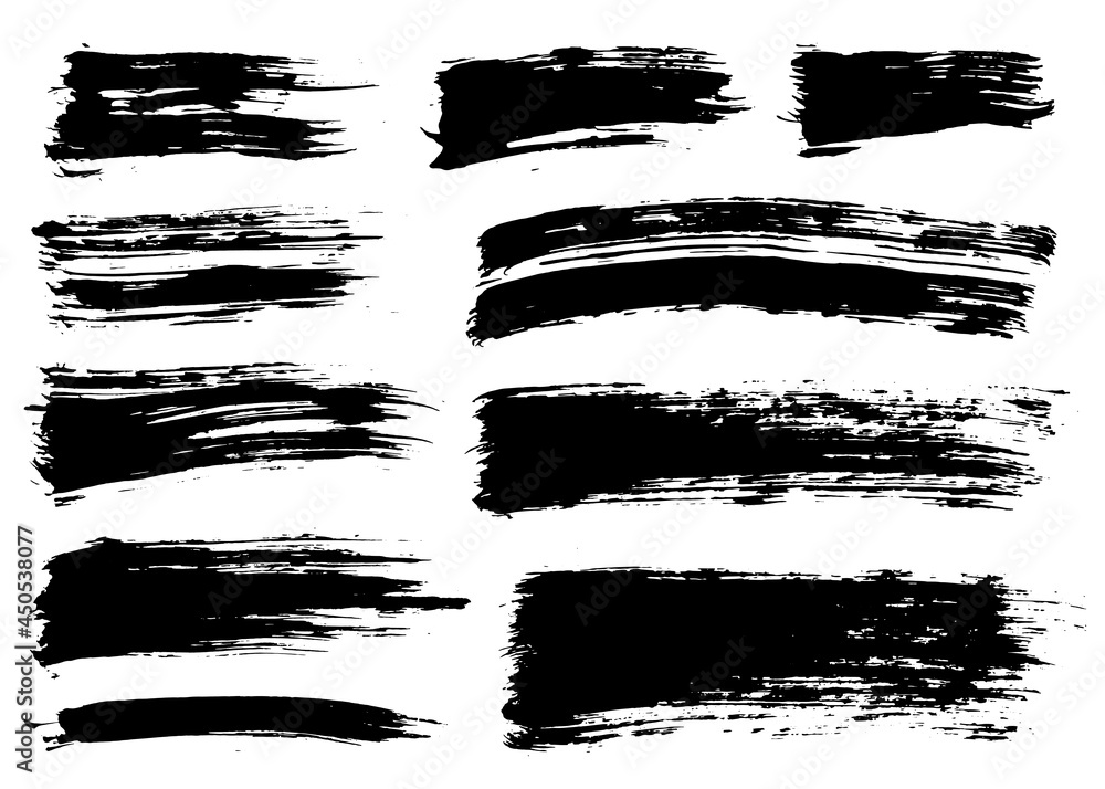 Brush stroke bundle. Textured vector paintbrush set Brush stroke bundle. Textured vector paintbrush set