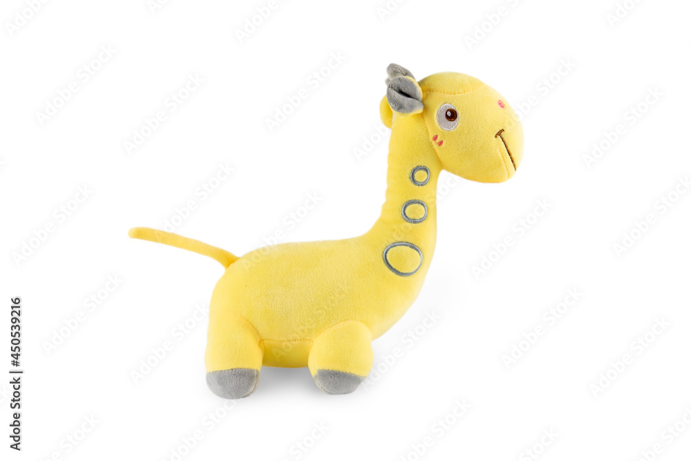 Obraz premium Dinosaur plush toy isolated on white.