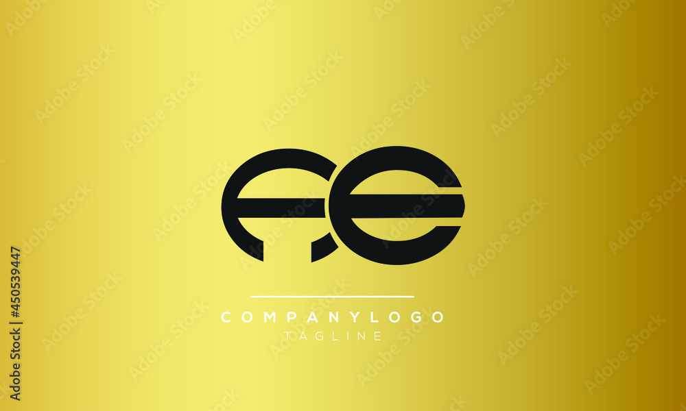Obraz premium Abstract Letter Initial AE EA A E Vector Logo Design Template