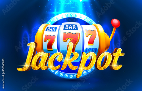 Jackpot casino coin, cash machine play now. Vector