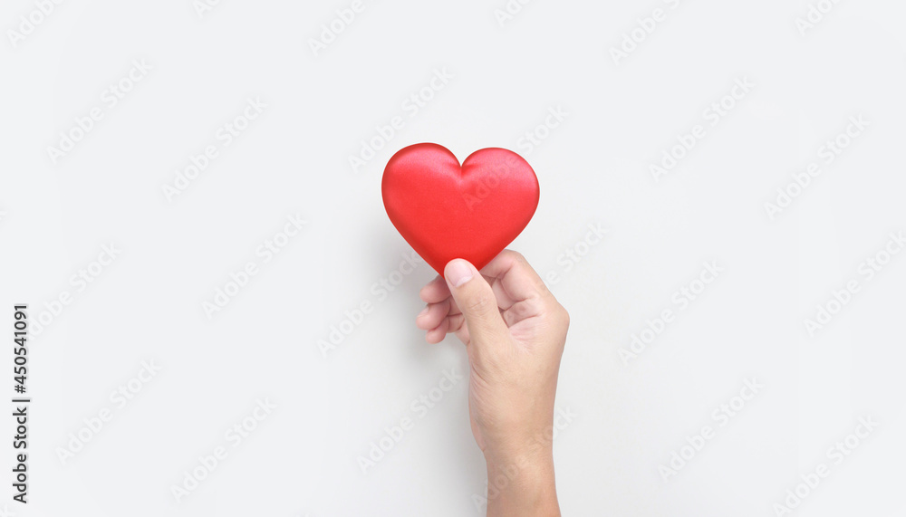 Hands holding red heart. heart health donation concepts Hands holding red heart. heart health donation concepts