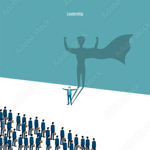 Businessman with superhero shadow