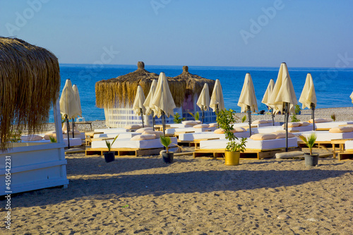 Fototapeta Naklejka Na Ścianę i Meble -  beautiful view of beach in summer in antalya , Turkey	