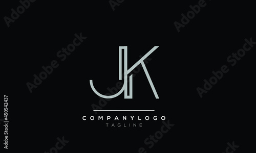 Abstract Letter Initial JK KJ Vector Logo Design Template