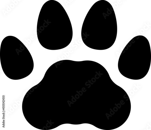 Black silhouette of a paw print