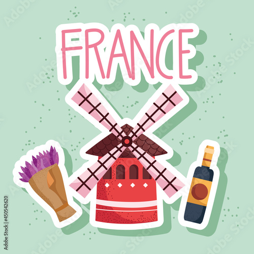 france windmill and wine