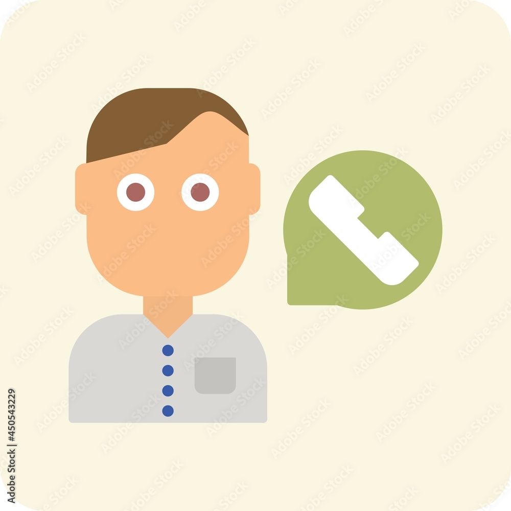 Agent Contact Flat Round Vector Icon Design Agent Contact Flat Round Vector Icon Design