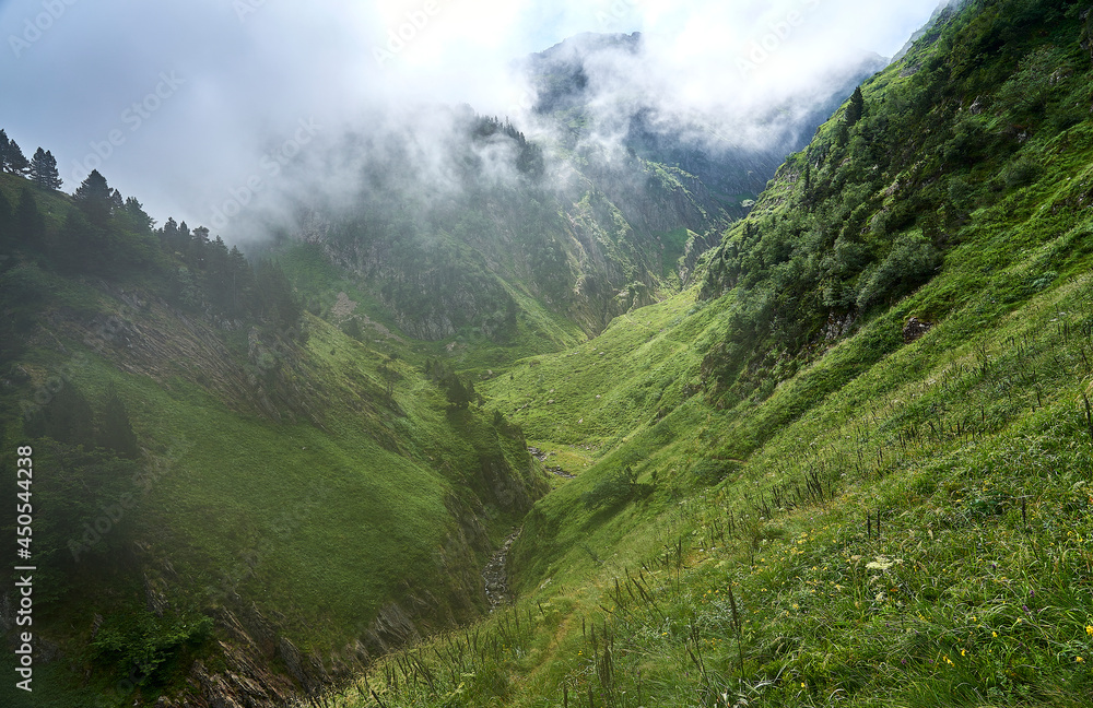 Fototapeta premium Camino del Pico Ermer (Valle de Arán, Cataluña)