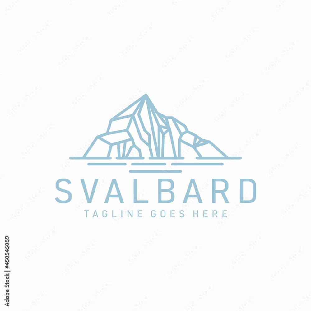 Iceberg Logo in Simple Line Style