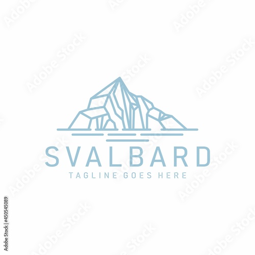 Iceberg Logo in Simple Line Style