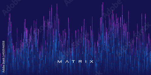 Matrix background . Binary code, data and technology background. In concept of Coding or Hacker.