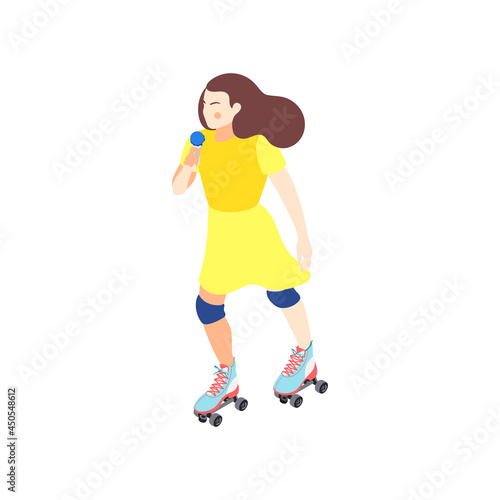 Rollerskating Isometric Icon